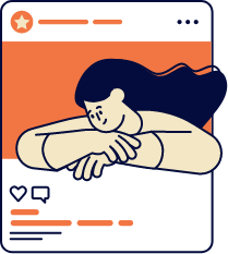 imagen animada chica en un post